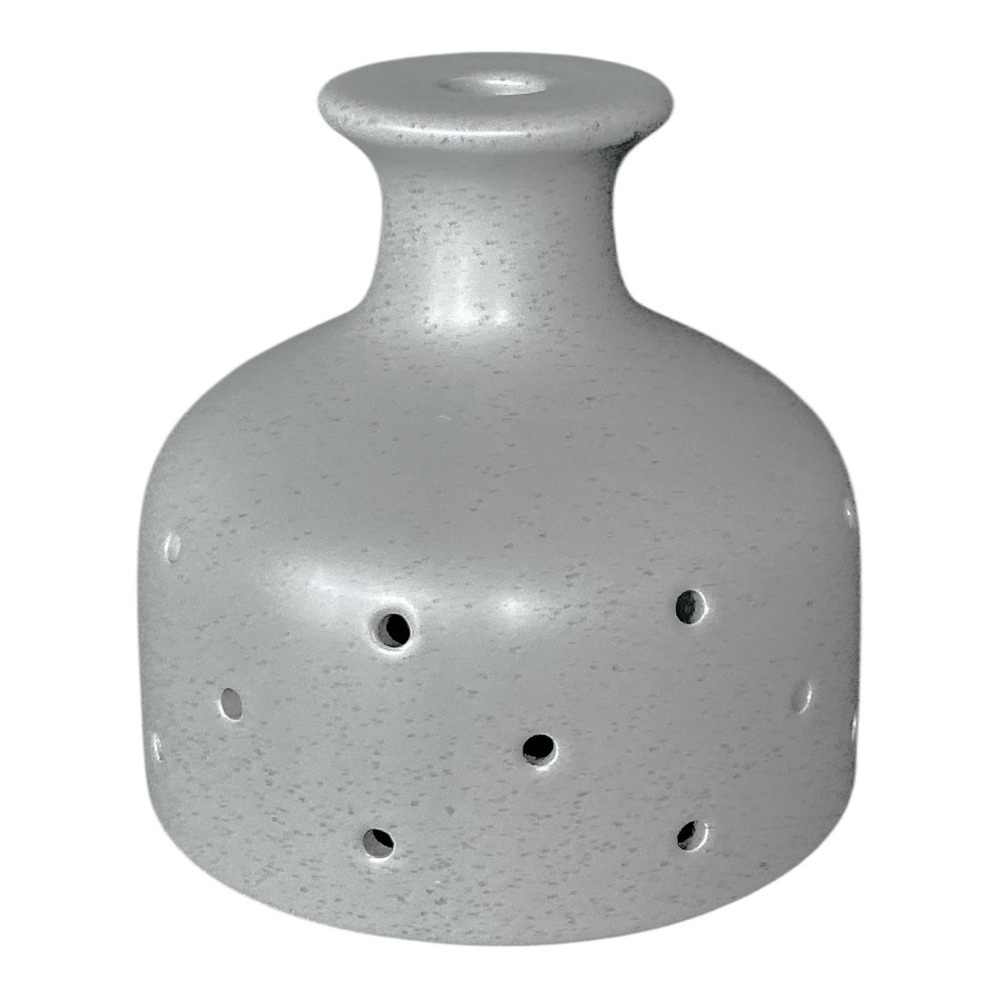 Wabi Sabi Luminary Pendant Light Fixture Shade Pierced Perforated Gray Ceramic